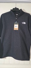 The North Face Men's Leo 1/4 Zip Sweater Fleece Jacket Black Heather M