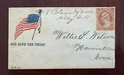 c1860's Civil War Patriotic Cover Connecticut FLAG God Save the Union