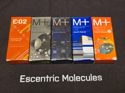 Escentric Molecules Set Extrait Escentric2,Cistus,Tea,Iris,Mandarin 5×2 ml +Etui