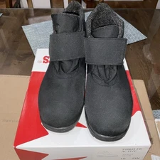 TOE WARMERS BLACK WATERPROOF WINTER SNOW ANKLE BOOTS LINED SHOES WOMENS SZ 10 2W