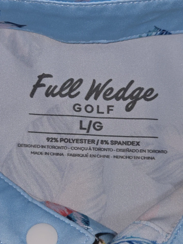 Camisa Polo Cuña Completa Para Hombre Grande Colorida Floral AOP Golf Elastizada S/S Foto 3 de 4