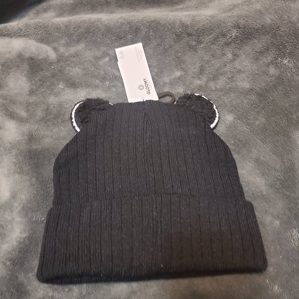 Black Gloomy Goth, Emo, Punk Bear Bloody Beanie Hoodie with Safety