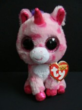 NWT TY Beanie Boos 6" SUGAR PIE Pink Hearts Unicorn Valentine's Glitter Eyes NEW