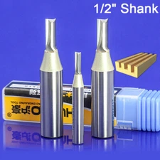 TCT 2 Flute Flush Trim Router Bit Cutter Straight Slot 1/2" Shank Woodworking