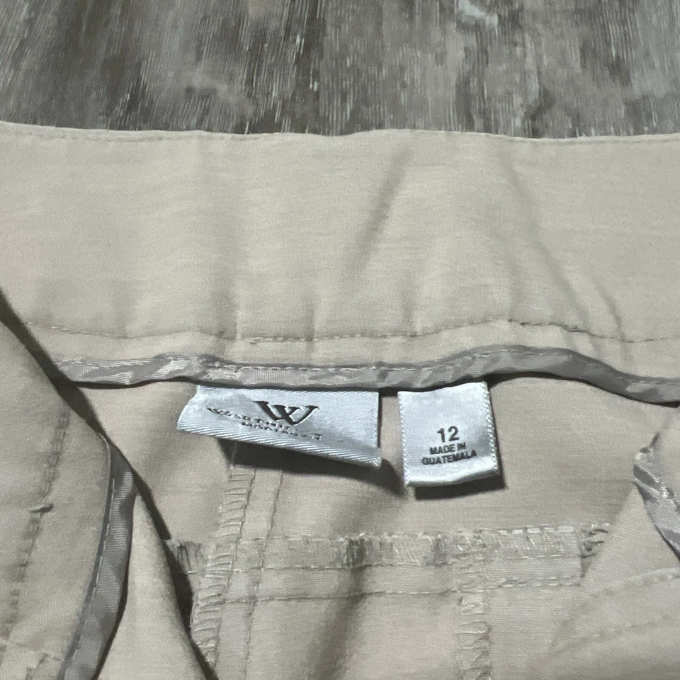 Shorts sociais Worthington, tamanho 12, marrom ajuste moderno, fácil cuidado C16 - Imagem 3 de 4