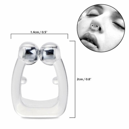 2x Silicone Magnetic Snore Stop Snoring Nose Clip Sleep Apnea Aid Device Stopper - Picture 8 of 11