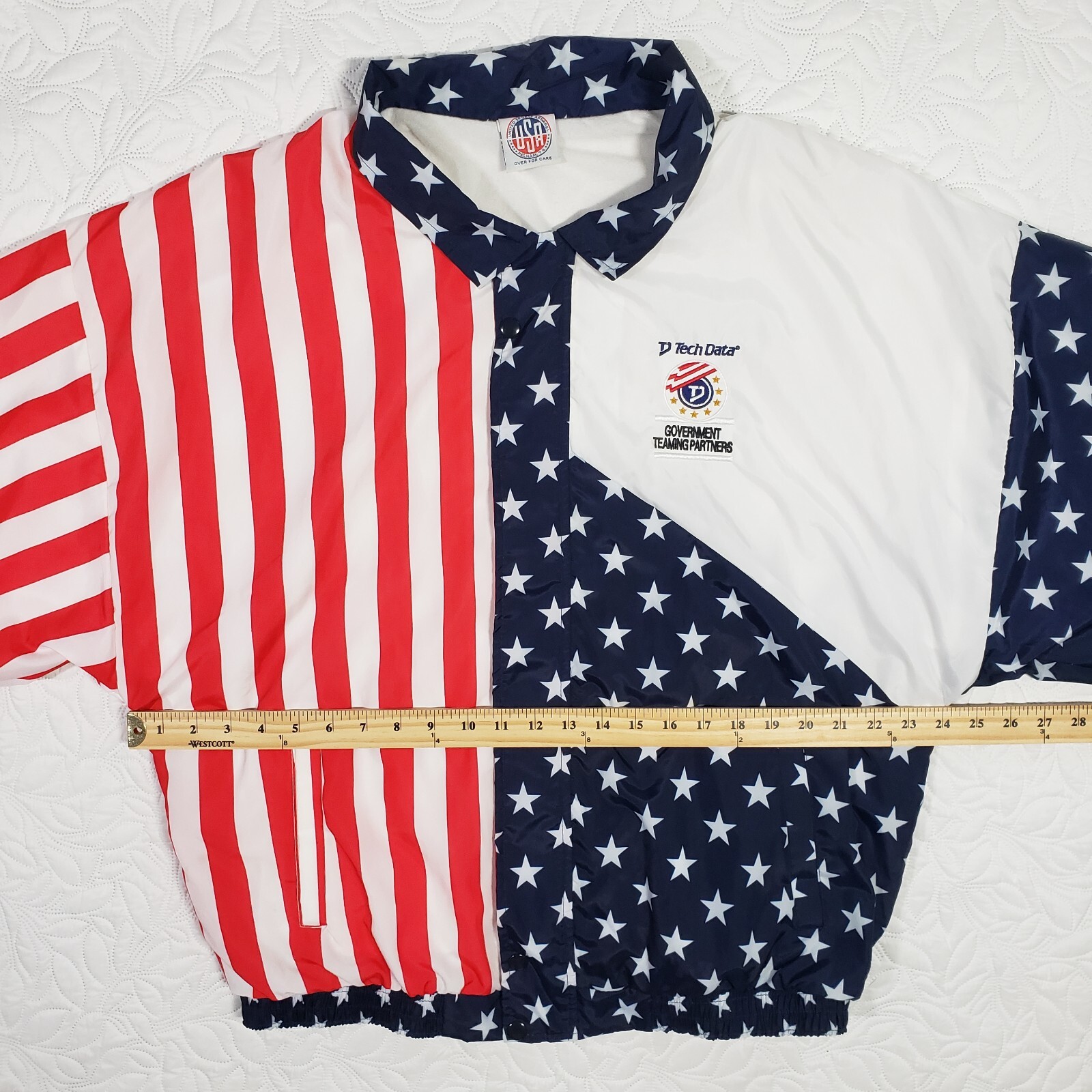 Vintage Tech Data Jacket Size Large American Flag… - image 17