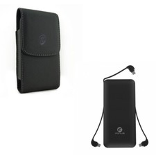 Charger 10000mAh Power Bank Charger w Leather Case Belt Clip R6Z for Cell Phones