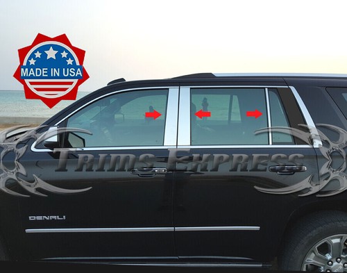 B Pillar Trim NEW For 2015-20 Chevrolet Tahoe GMC Yukon 6PC Gloss Black Door Pillar Trim Posts Gmc Exterior Door Molding - Foto 1