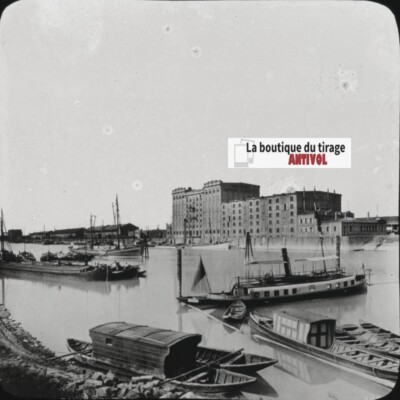 Mannheim Hafen Deutschland Foto Glasplatte Positiv 8,5x10 cm Schwarzweiß 1 Stück