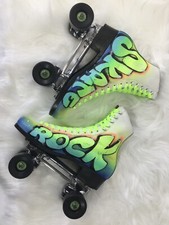 Vintage Custom Riedell Hand Painted Roller Skates Size 8 Airbrush Chicago B133