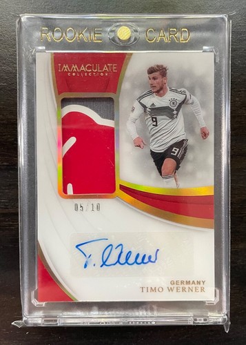 2018-19 Panini Immaculate Soccer Timo Werner Patch Gold Auto Match Worn 5/10