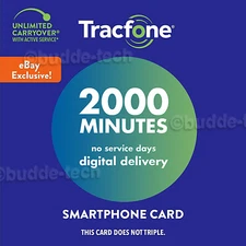 TracFone New Smartphone Plan *2000 Minutes* Talk Time Web Exclusive Airtime PIN#