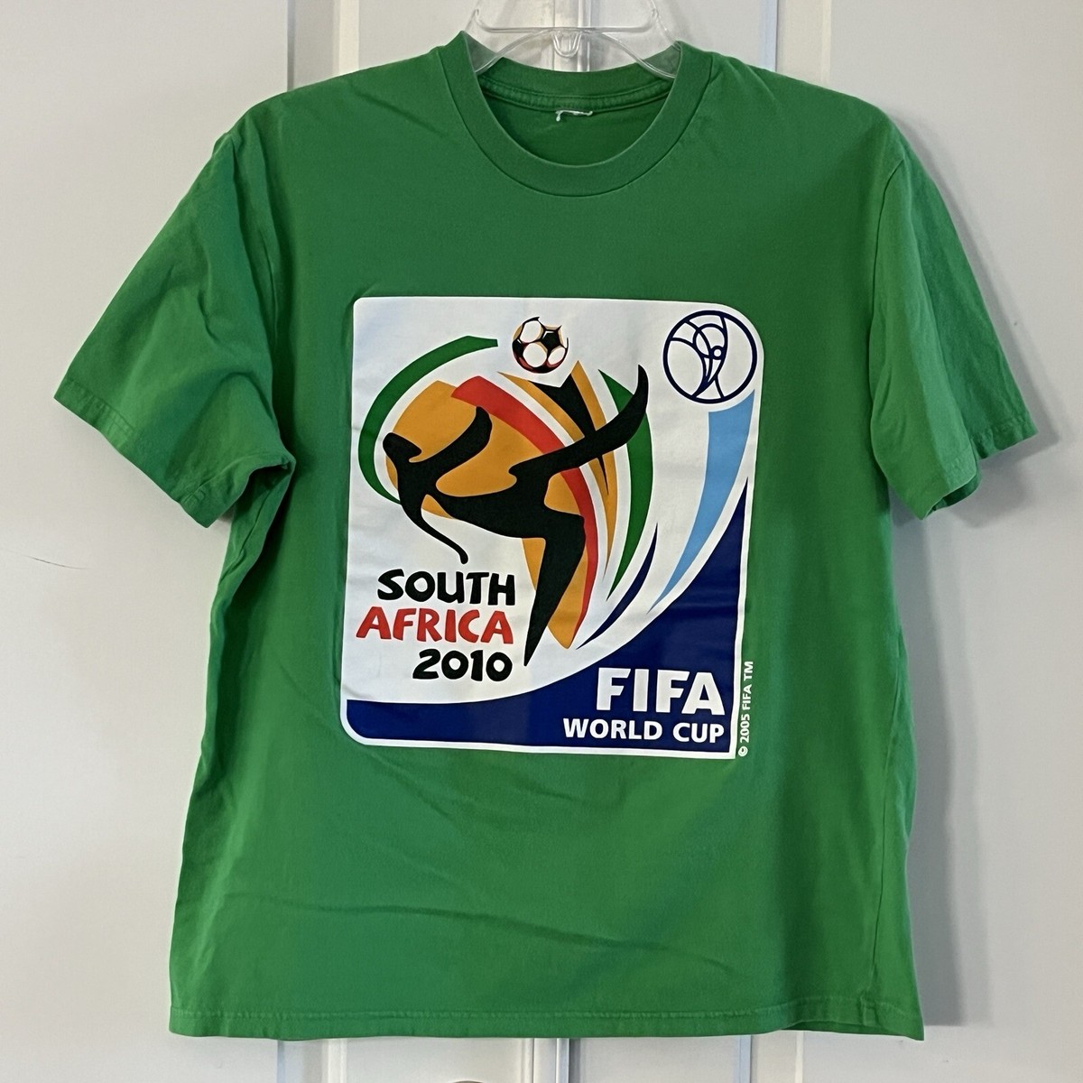 South Africa 2010 Shirt Adult M Green FIFA World Cup Logo Soccer
