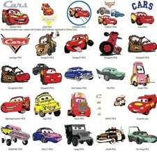 24 CUTE CARS CARTOON MOVIE CHARACTERS EMBROID...