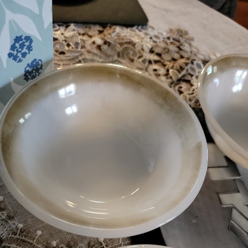 Vintage Federal Glass Set Of FOUR Dessert/Fruit Milk Glass Bowls - Picture 3 of 12