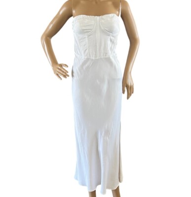 knee length dresses for ladies Zara Strapless Midi Dress main image 1