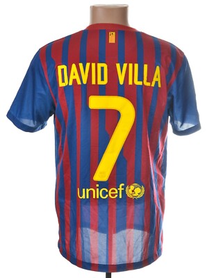 BARCELONA 2011/2012 HOME FOOTBALL SHIRT JERSEY NIKE M DAVID VILLA
