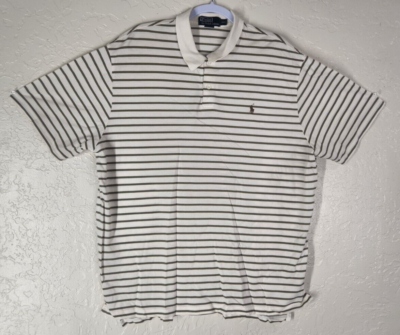 Vintage 90s Ralph Lauren Striped Polo Shirt Men's Size XXL Usa