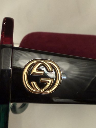 Gucci GG0083 55mm Women's Square Sunglasses - Black/Red/Green - Picture 4 of 4
