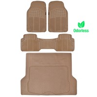 Weather-free Odorless Semi Custom Fit Floor Mats Car Truck W/ Cargo Liner Beige on sale Weather-free Odorless Semi Custom Fit Floor Mats Car Truck W/ Cargo Liner Beige on sale
