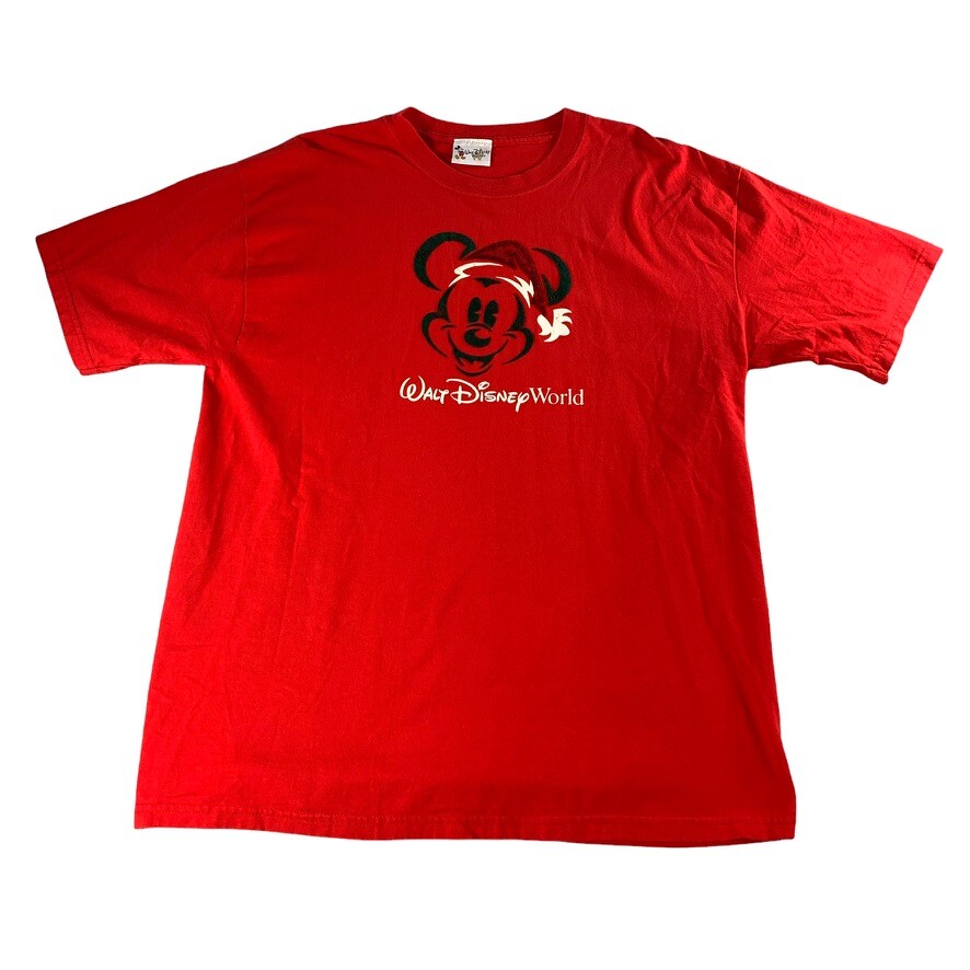 VTG Walt Disney World Men's Mickey Mouse Santa Christmas S/S VTG Walt Disney World Men's Mickey Mouse Santa Christmas S/S