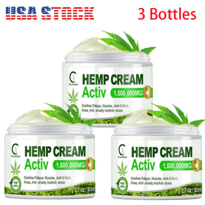 3×80ml Hemp Pain Relief Cream Natural Pain Relief for Joint Muscle Nerve Pain