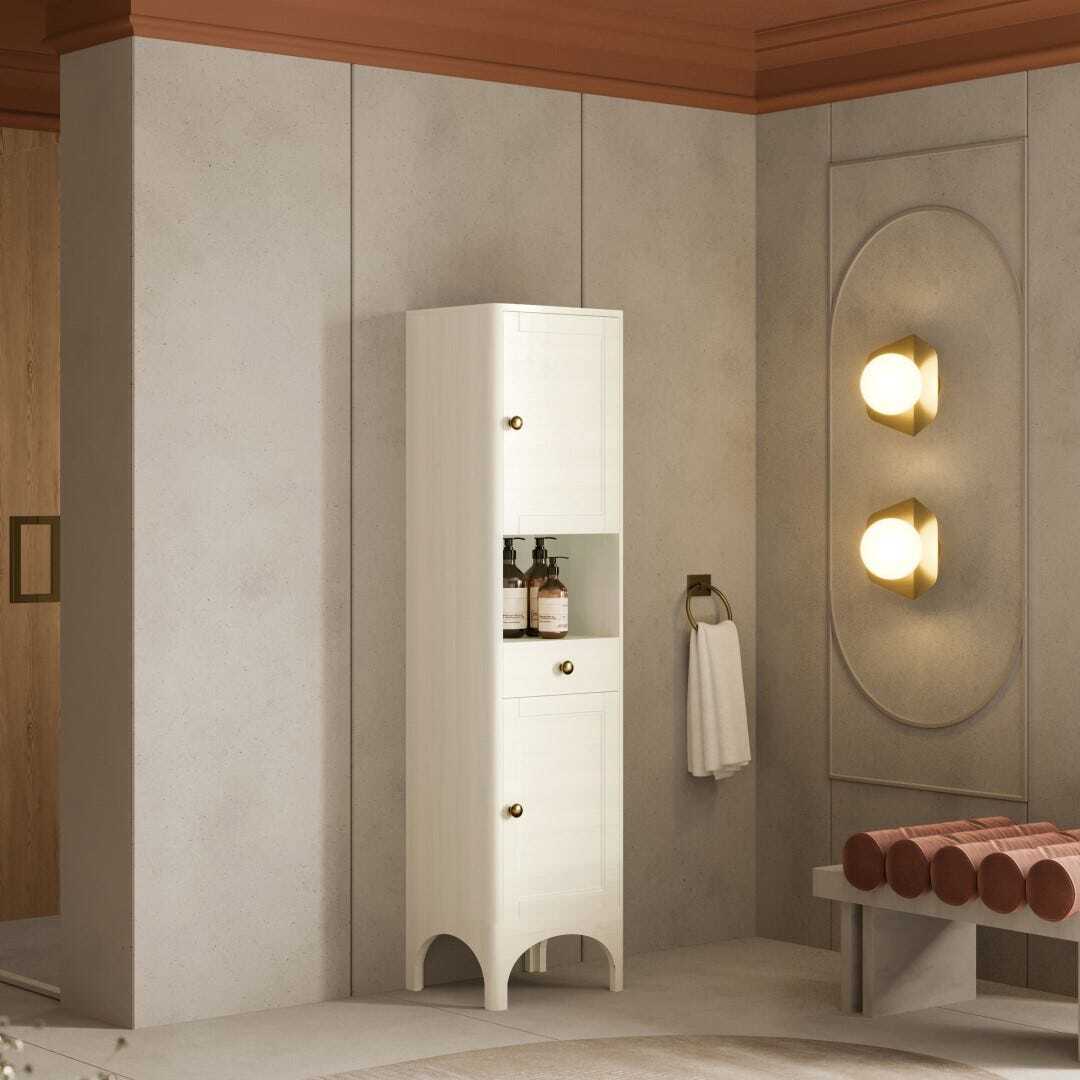 Kiamami Valentina Colonna media  bagno 160cm bianco decapato Toscana