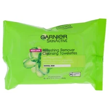 Garnier SkinActive Clean+ Refreshing Makeup Remover Wipes, Normal Skin, 25 ct.
