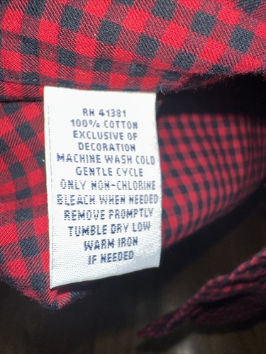 POLO RALPH LAUREN Men's Flannel Button Down Red Black Check Plaid Size XL - Picture 7 of 10