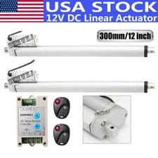 2 Set 12" Linear Actuator 12V DC Motor & Remote Control Heavy Duty 330lbs Car RV