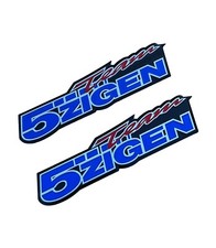 2 Fender Badge Aluminum Emblems Team 5 Zigen Wheels Rims Exhaust Japan Jdm