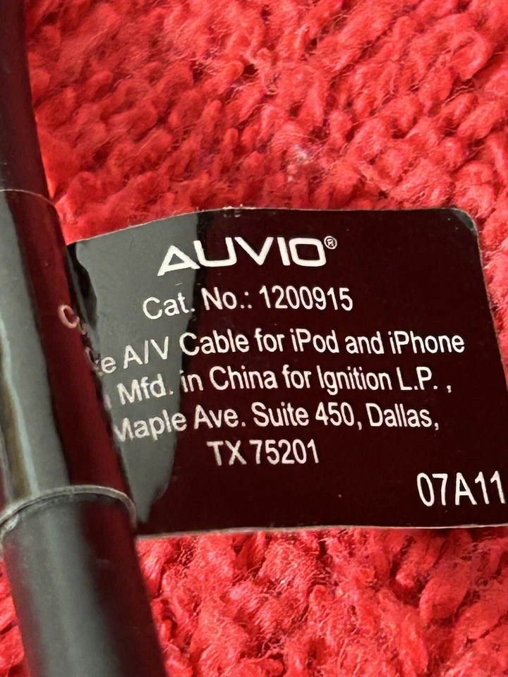 CABLE A/V COMPUESTO AUVIO para salida de audio y video de Apple iPod o iPhone 1200915 Foto 2 de 4