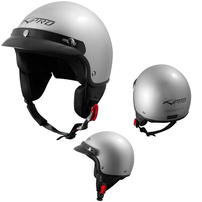 Helm Demi Jet Roller Motorrad zugelassen ECE 22-06 Front Sonicmoto silber