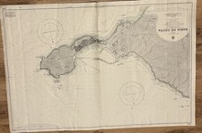 Grande esposizione 102 cm x 71 cm carta dell'Ammiragliato Mediterraneo Marocco Bahia De Ceuta