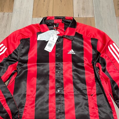 Adidas Originals Men's Satin Coaches Jacket Red/Black Men's HS3302