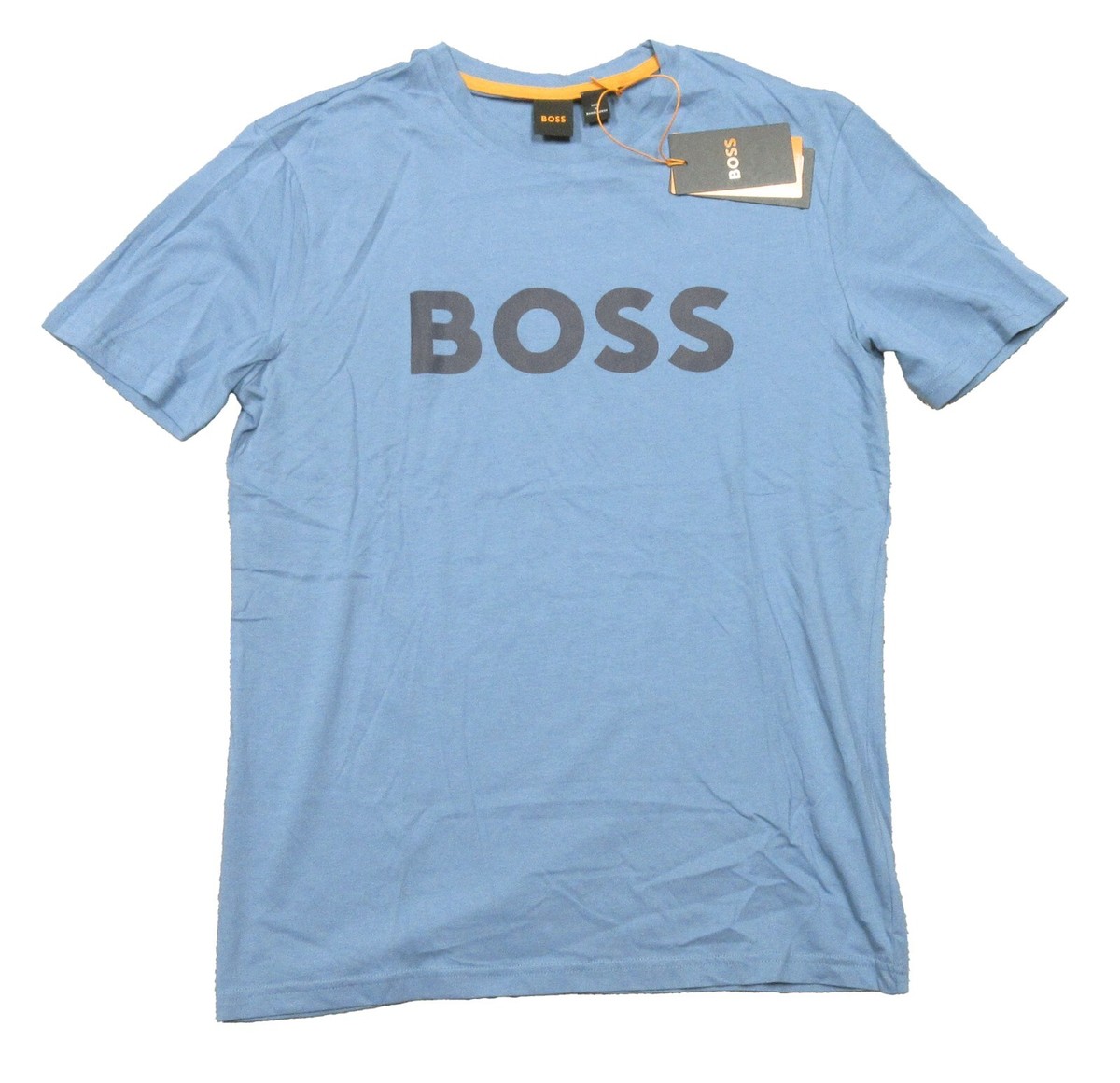 Hugo Boss Orange Label Men's Blue Thinking Logo Graphic Crew-Neck