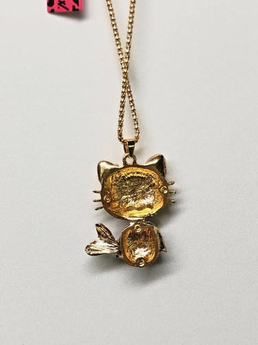 Betsey Johnson Necklace Hello Kitty Gold Black Crystals Enamel Gift Box Bag - 第 11/12 張圖片