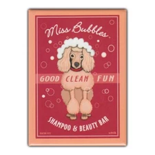 Retro Pets Refrigerator Magnet - Miss Bubbles Shampoo & Beauty Bar, Poodle