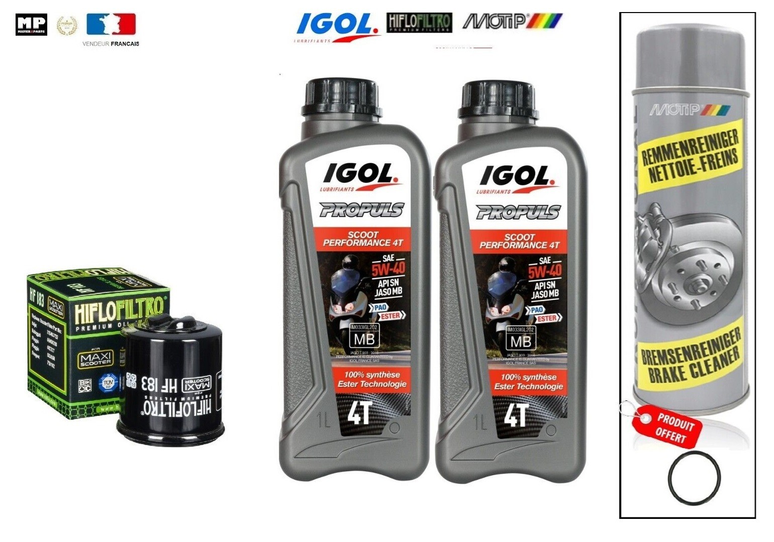 Kit vidange pour révision scooter DERBI Variant 125 Sport avec lubrifiant haute performance