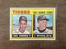 1967 Topps Tigers Rookie Stars #72 George Korince & John Matchick - EX/VG