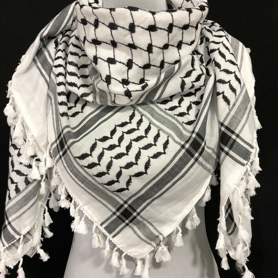 Kefiah Modello piccoli quadrati nero bianco Shemagh Sciarpa Arafat
