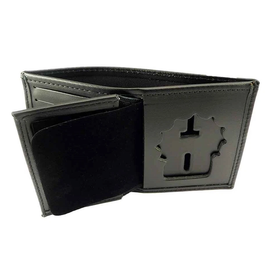 Perfect Fit NY Police Badge Wallet Black Leather Bi Fold Fits NYPD Detective - Image 2 of 4