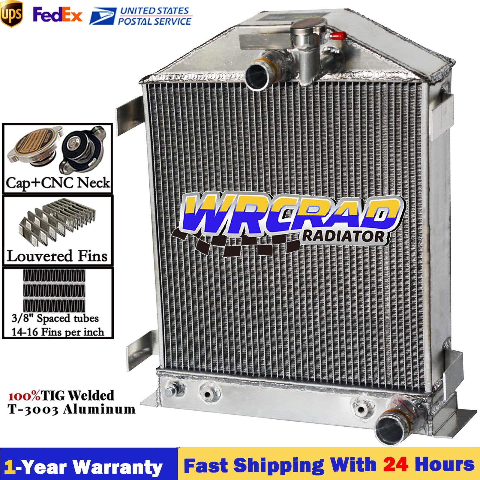 Full Aluminum Radiator for 1932 32 Ford Chopped Grill-Shells Chevy-Engine