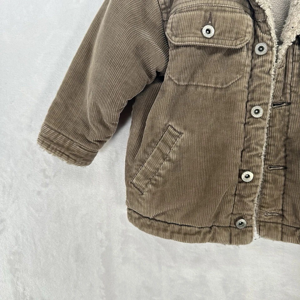 Chaqueta Parche Calabaza Vintage Niños 2T Pana Sherpa Cuello Envejecido Años 80 90 Foto 3 de 4