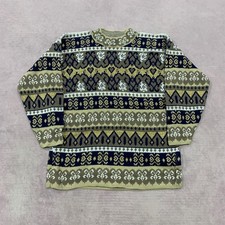 Vintage Knitted Jumper abstract patterned knit sweater Women's M 12-14 