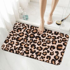 Cheetah Leopard Print Bath Mat Fit Under Door Non-slip Bathroom Rug Backing ... Cheetah Leopard Print Bath Mat Fit Under Door Non-slip Bathroom Rug Backing ...