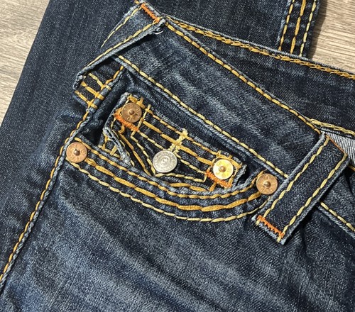 True Religion Women’s Saddle Stitch Big / Super T Skinny LowRise Jean 27 (28x34) - Picture 4 of 12
