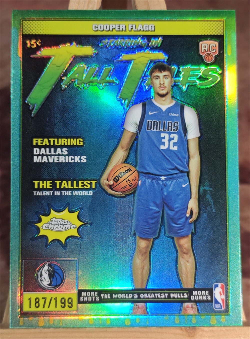 2025-26 Topps Chrome Cooper Flagg Tall Tales Aqua Refractor Rookie RC /199