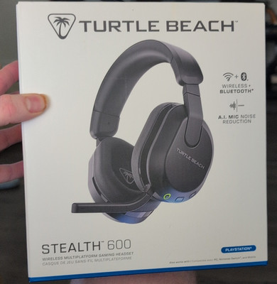 Turtle Beach Stealth 600 Wireless Bluetooth Gaming Headset A.I. Mic PS Black